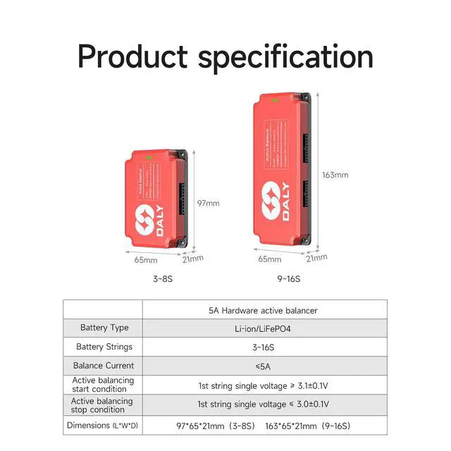 Alt view image 3 of 6 - 5A Active Equalizer 16S Active Balancer for Lifepo4 Li-ion lifepo4 Battery Groups Capacitor Balancer