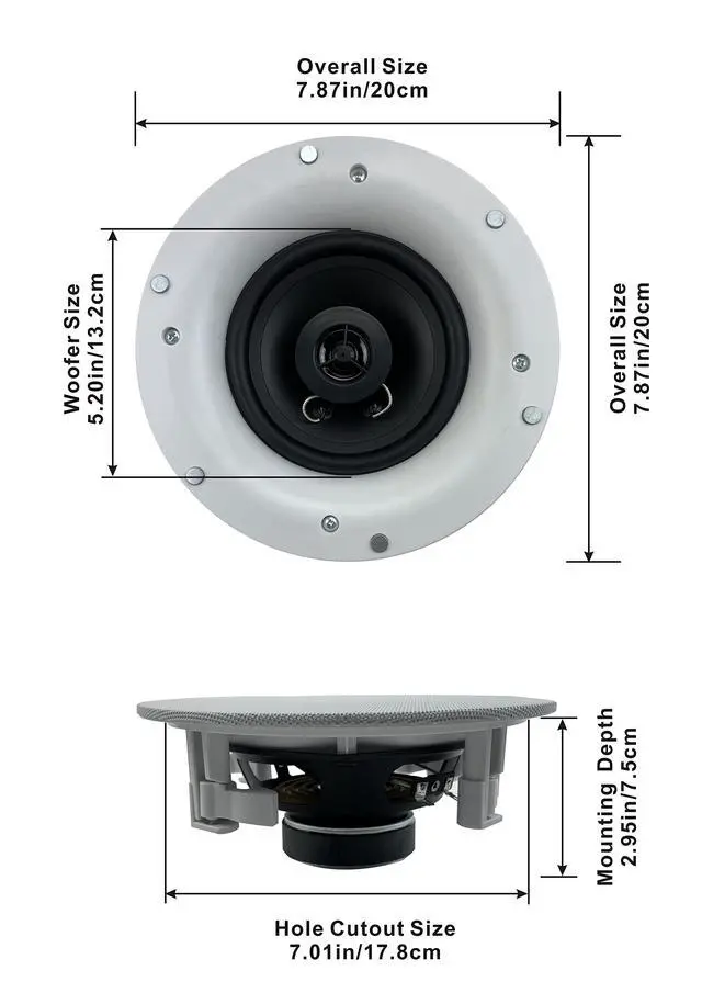 Alt view image 3 of 6 - R192 Frameless in Ceiling/in Wall 5 Speaker Set 2 Way Home Theater Surround Speakers, White