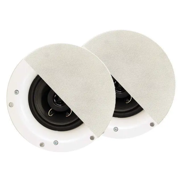 Alt view image 4 of 6 - R192 Frameless in Ceiling/in Wall 5 Speaker Set 2 Way Home Theater Surround Speakers, White
