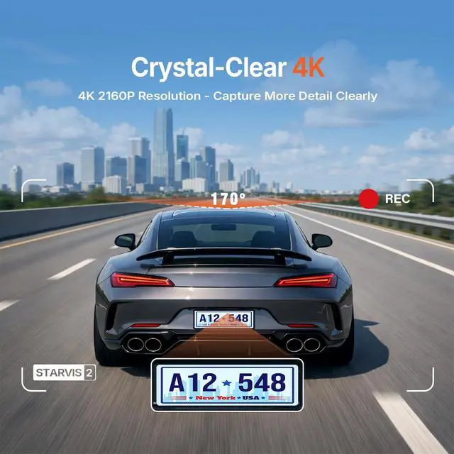 Alt view image 4 of 6 - 4K Mercedes-Benz Dash Cam for 2020-2026 GLE/GLS(with Vent Hole),OEM-Style Dash Camera,No Visible Wires,HDR,WiFi & App,Plug and Play,64GB Card