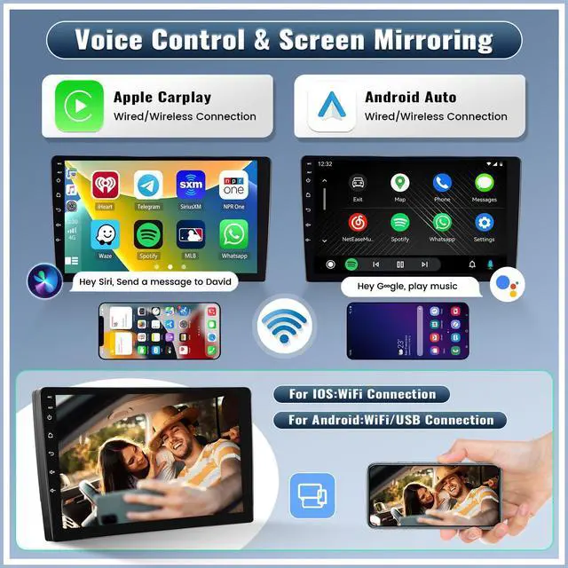 Alt view image 3 of 6 - 8 Core 6+128G Car Stereo for Honda CRV 2007-2011 with CarPlay Android Auto 9inch 1280×720P IPS Touch Screen, Car Radio with 5.0Bluetooth GPS WiFi 32EQ DSP 59UIs AHD Rear Camera Three Split Screen