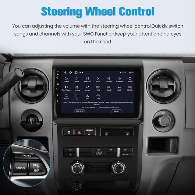Alt view image 5 of 6 - 5G WiFi Car Radio Stereo for Ford F150 2009-2012,9" HD IPS Touch Display,Wireless CarPlay/Android Auto,GPS DSP RDS,Upgrade Bluetooth 5.0 AM/FM Stereo Low-end Car