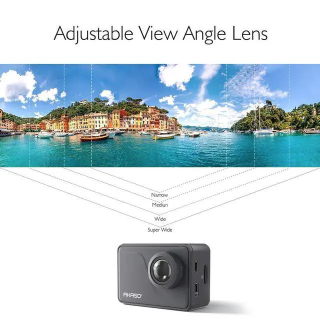 Alt view image 5 of 6 - V50 Pro Native 4K30fps 20MP WiFi Action Camera with EIS Touch Screen 100 feet Waterproof Camera Web Camera Support External Mic Remote Control Sports Camera with Helmet Accessories Kit