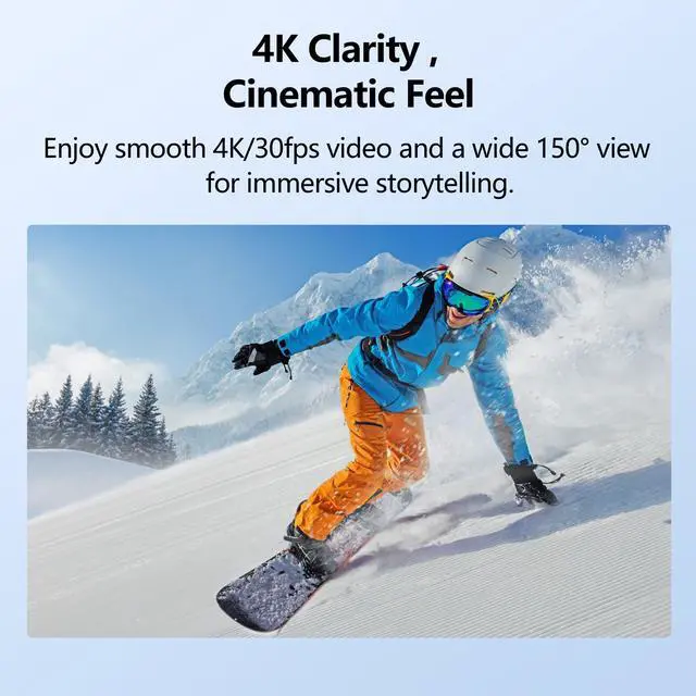 Alt view image 2 of 6 - 4K Mini Body Camera with 128GB Card,Thumb Action Cam with WiFi, 150° Wearable Hands-Free Chest Recording POV Camera - Magnetic Personal Clip On Camcorder for Cycling/Travel/Outoor/Work (White)