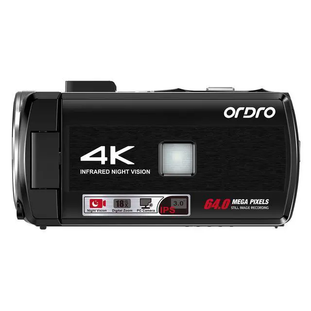 Alt view image 2 of 6 - Z36 Video Camera Camcorder 4K, 64MP Vlogging Camera for YouTube 18X Digital Zoom 3.0 Rotation Screen, IR Night Vision,Mini Tripod and 2 Batteries