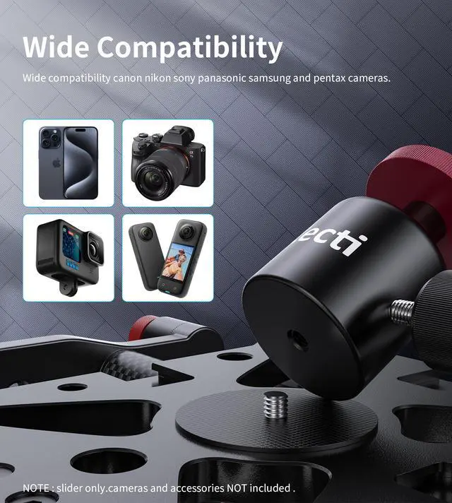 Alt view image 2 of 6 - Camera Slider 16 "/40 cm Adjustable Carbon Fiber Camera Dolly Track Slider Video Stabilizer Rail for Camera DSLR Video Movie Photography Camcorder Stabili & Phone