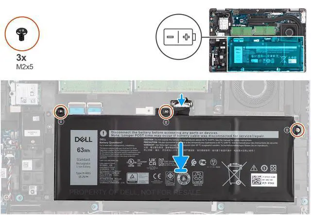 Alt view image 2 of 4 - DELL RJ40G 15.2V 63Wh 4-Cell Lithum-ion Battery For DELL Latitude 5420,Latitude 5520 and Precision 3560 Series Laptop P/N: P137G P137G001 P104F P104F001 P104F002 075X16 01K2CF 0WK3F1 0M3KCN 005R42