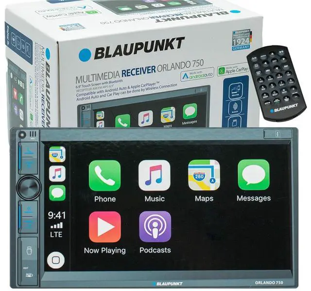 Main image of ORLANDO750 Car Stereo - 6.9" Touchscreen, Wireless Apple CarPlay, Wireless Android Auto, Bluetooth, USB Playback, EQ Presets, Safety Features