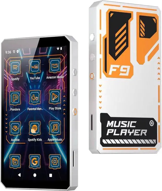 Main image of 96GB Kids Mecha MP3 Player with Parental Control,Android 14 MP3 Streaming Media Player with Spotify,Audible,Libby,Play Store,WiFi Music Player with Speaker Up to 1TB