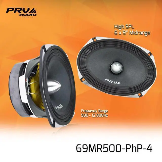 Alt view image 5 of 6 - 6x9 Inch Midrange Speaker 69MR500-PhP-4 500 Watts Program Power, 4 Ohm, 1.5 in Voice Coil, 250 Watts RMS Pro Car Audio Loudspeaker (Single)