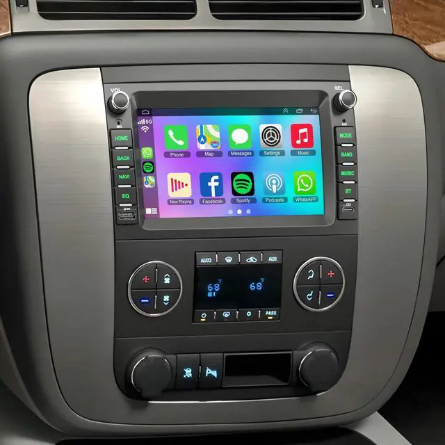 Main image of 8-core 4G+64G Car Radio for 2007-2012 Chevrolet Chevy Silverado Impala GMC Sierra Acadia Enclave Yukon, 7" IPS Touch Screen Car Stereo with GPS, CarPlay/Android Auto, Backup Camera/DSP/SWC