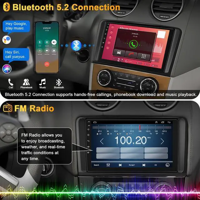 Alt view image 6 of 6 - GPS Car Radio for Mercedes Benz GL ML Class W164 X164 ML350 ML500 ML280 GL320 GL350 GL450 2005-2011, Support Wireless A-pple Carplay/Android Auto, Mirrorlink,4G+64G, Backup Camera