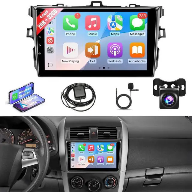 Main image of Car Radio for Toyota Corolla 2008 2009 2010 2011 2012, Android Car Stereo Wireless Carplay, 9 inch Touch Screen for Corolla Android Auto Mirrorlink Bluetooth GPS WiFi FM RCA Backup Camera