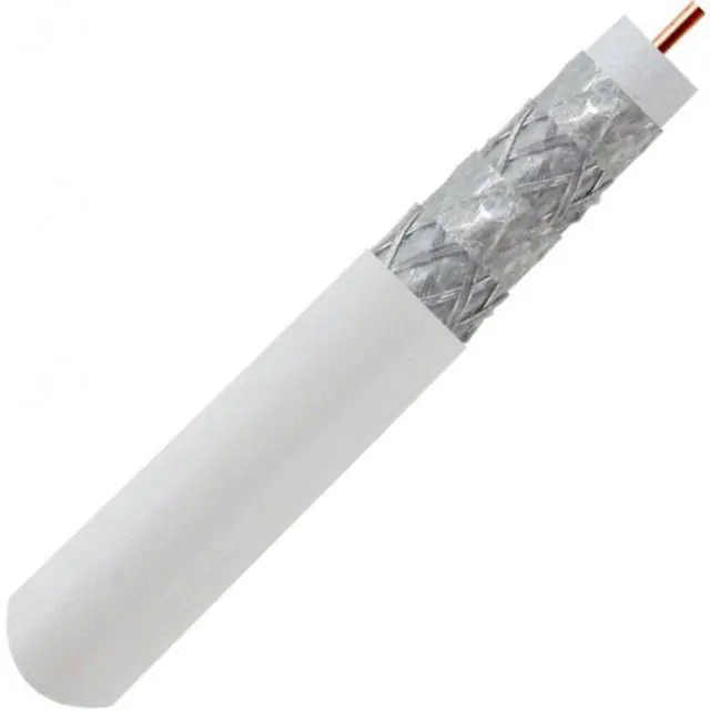 Alt view image 6 of 6 - Cable 1000 ft. RG6 Quad Shielded Coaxial Cable for use with Audio, Video, and CATV/MATV Transmissions. White