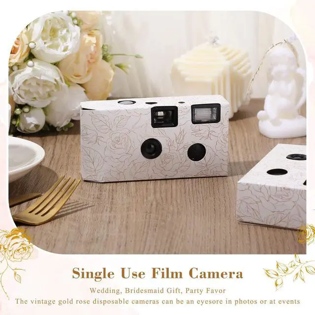 Alt view image 4 of 6 - 5 Pcs Disposable Camera for Wedding Bulk, Color Film Single Use Camera Bulk with Flash 35 mm One Time for Gathering Wedding Travel Anniversary Honeymoon(Rose)