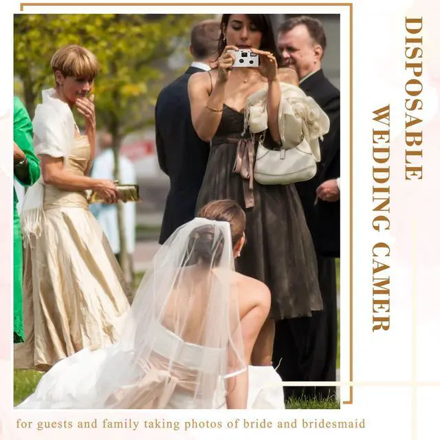 Alt view image 5 of 6 - 5 Pcs Disposable Camera for Wedding Bulk, Color Film Single Use Camera Bulk with Flash 35 mm One Time for Gathering Wedding Travel Anniversary Honeymoon(Rose)