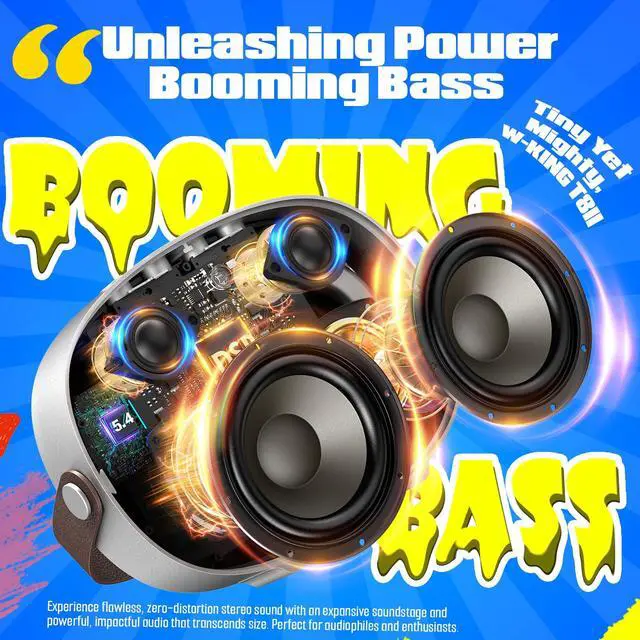 Alt view image 2 of 6 - Bluetooth Speaker, T8II Portable Loud Speakers Bluetooth Wireless, 96W Max Party Large Outdoor Speaker Boombox Subwoofer, Heavy Bass/Crystal Clear Sound/Fast Charging/LED/BT5.4/AUX/USB Playback