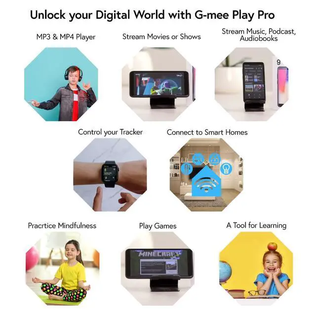 Alt view image 6 of 6 - Play Pro-64GB Android 12 Smartplayer (not a Smartphone), Mp3 Player w/Bluetooth & Wi-Fi, Spotify Music Player/Mp4 Player & More, Kids' Safe Device w/Parental Controls
