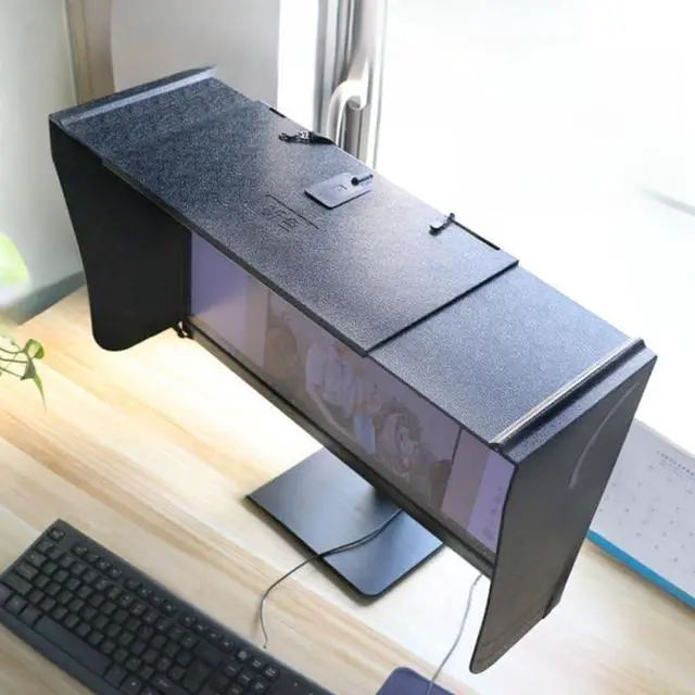 Main image of 17-27 Inch Monitor Hood | Computer Screen Shade | Anti-Glare Monitor Cover | Sun Blocker | Privacy Screen Protector Side View