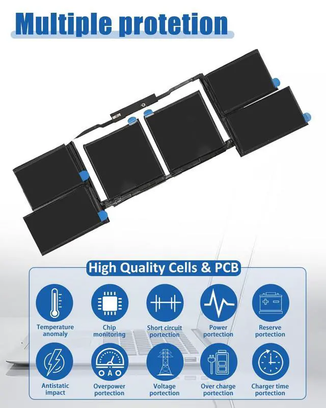 Alt view image 6 of 6 - A2141 A2113 Laptop Battery for MacBook Pro 16-inch A2141(2019 Version) EMC 3347-11.36V 99.8Wh/8700mAh