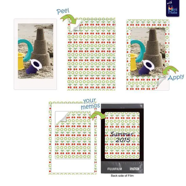 Alt view image 4 of 4 - Instax Mini Instant Film & Plastic Desk Frames + 10 Paper Frames Plus 60 Sticker Frames (60 Sheets)