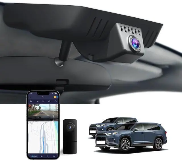 Main image of Dual Channel 4K & 1080P Dash Cam for 2024 2025 2026 Toyota Grand Highlander XLE Limited Platinum (AS10), OEM-Style, Built-in WiFi & APP, Loop-Recording, G-Sensor, Plug & Play, 128GB Card