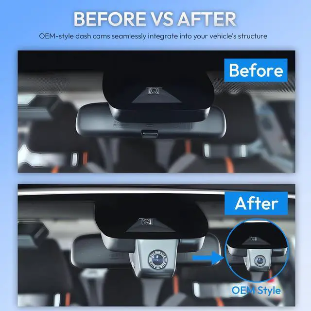 Alt view image 2 of 6 - Dual Channel 4K & 1080P Dash Cam for 2024 2025 2026 Toyota Grand Highlander XLE Limited Platinum (AS10), OEM-Style, Built-in WiFi & APP, Loop-Recording, G-Sensor, Plug & Play, 128GB Card