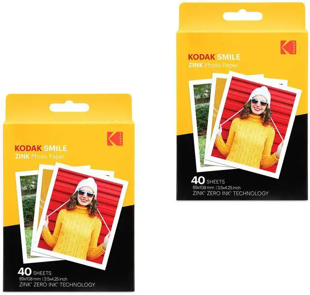 Main image of Zink 3.5x4.25 inch Premium Zink Instant Print Photo Paper (80 Sheets) Compatible with Smile Classic Instant Camera