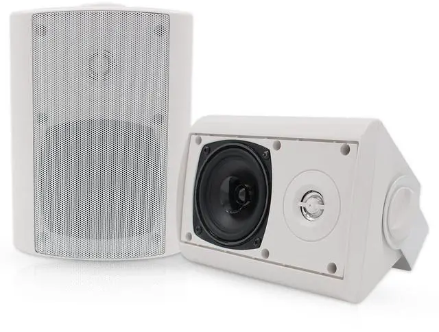 Main image of 4 Inches Passive Indoor Outdoor Speakers Waterproof Wired 200 Watt with Powerful Bass,Wall Mount Speakers for Patio Garage Covered Deck