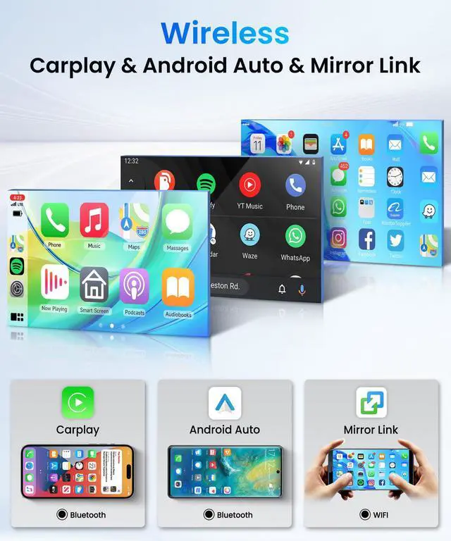 Alt view image 2 of 6 - 4G+64G Android Car Stereo Radio for Ford Mustang 2010-2014 with Wireless Carplay Android Auto, 9'' Touchscreen Head Unit with GPS Navigation Bluetooth 5G-WiFi FM/RDS EQ-32 Backup Camera SWC