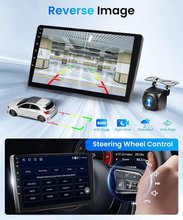 Alt view image 5 of 6 - 4G+64G Android Car Stereo Radio for Ford Mustang 2010-2014 with Wireless Carplay Android Auto, 9'' Touchscreen Head Unit with GPS Navigation Bluetooth 5G-WiFi FM/RDS EQ-32 Backup Camera SWC