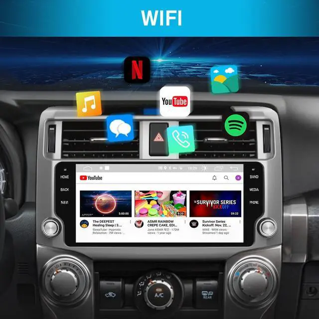 Alt view image 4 of 6 - Jusnun Car Radio Stereo Android 13 for Toyota 4runner 2010-2022 Head Unit with Android Auto CarPlay