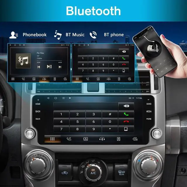 Alt view image 5 of 6 - Jusnun Car Radio Stereo Android 13 for Toyota 4runner 2010-2022 Head Unit with Android Auto CarPlay