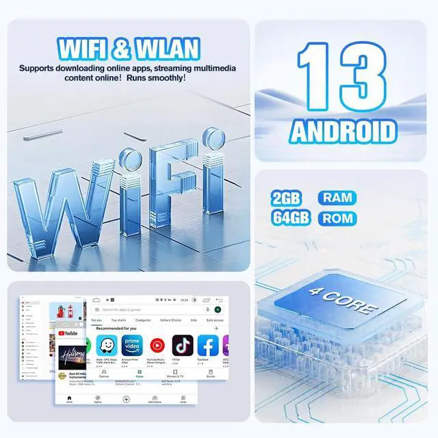 Alt view image 6 of 6 - Android 13 2GB+64GB Car Radio Stereo for Ford F150 2009-2012 Manual AC(Low-end Model), with Wireless Carplay & Android Auto/Mirror Link/WiFi/FM/Rear Camera, Support SWC/Bluetooth