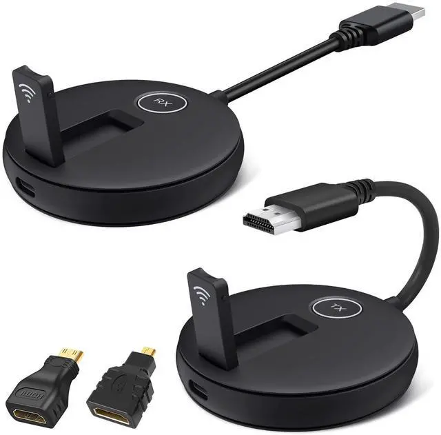 Main image of Wireless HDMI Transmitter and Receiver Kit. HDMI Wireless Extender Supports 2.4/5GHz Frequencies for Streaming of Video and Audio from Devices Such As Laptops, Cable Boxes, Cameras to Your Monitor/TV