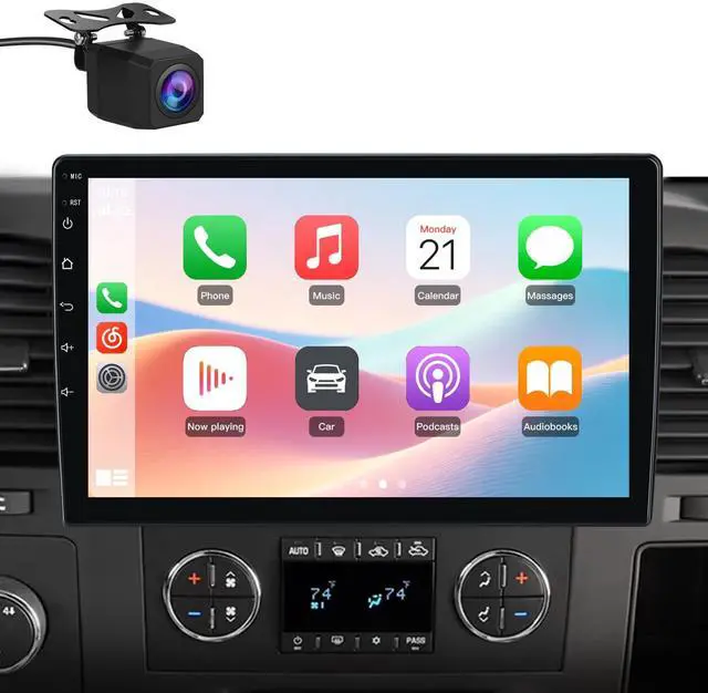 Main image of Car Radio Stereo for Chevy Chevrolet Silverado 2007 2008 2009 2010 2011 2012 2013 GMC Sierra Yukon with 5GHz WiFi CarPlay Android Auto Bluetooth Backup Camera4Core 64GB ROM