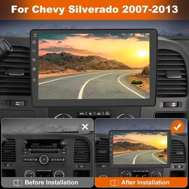 Alt view image 3 of 6 - Car Radio Stereo for Chevy Chevrolet Silverado 2007 2008 2009 2010 2011 2012 2013 GMC Sierra Yukon with 5GHz WiFi CarPlay Android Auto Bluetooth Backup Camera4Core 64GB ROM