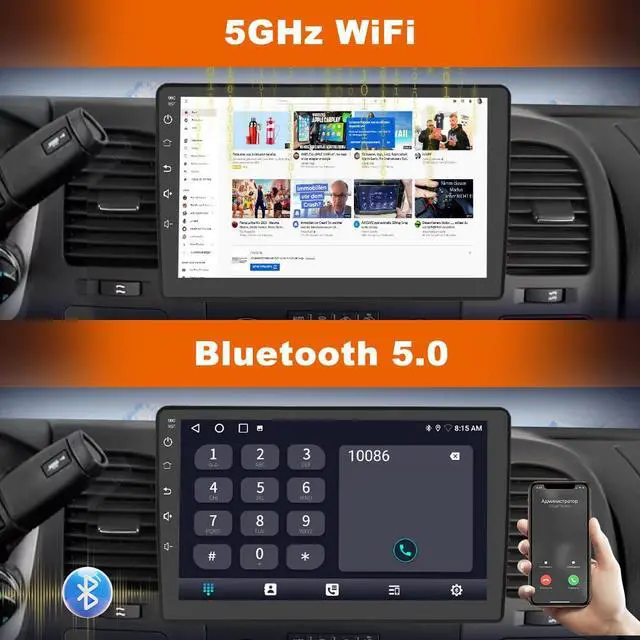 Alt view image 6 of 6 - Car Radio Stereo for Chevy Chevrolet Silverado 2007 2008 2009 2010 2011 2012 2013 GMC Sierra Yukon with 5GHz WiFi CarPlay Android Auto Bluetooth Backup Camera4Core 64GB ROM