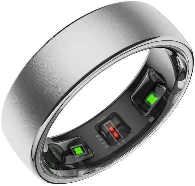Main image of Gen Pro 2 Smart Ring for Men & Women's, Qring with No APP Subscription with Heart Rate, Wireless Chargeing, Sleep Monitoring & Remote Camera Control, Waterproof Ring (Silver, 12)