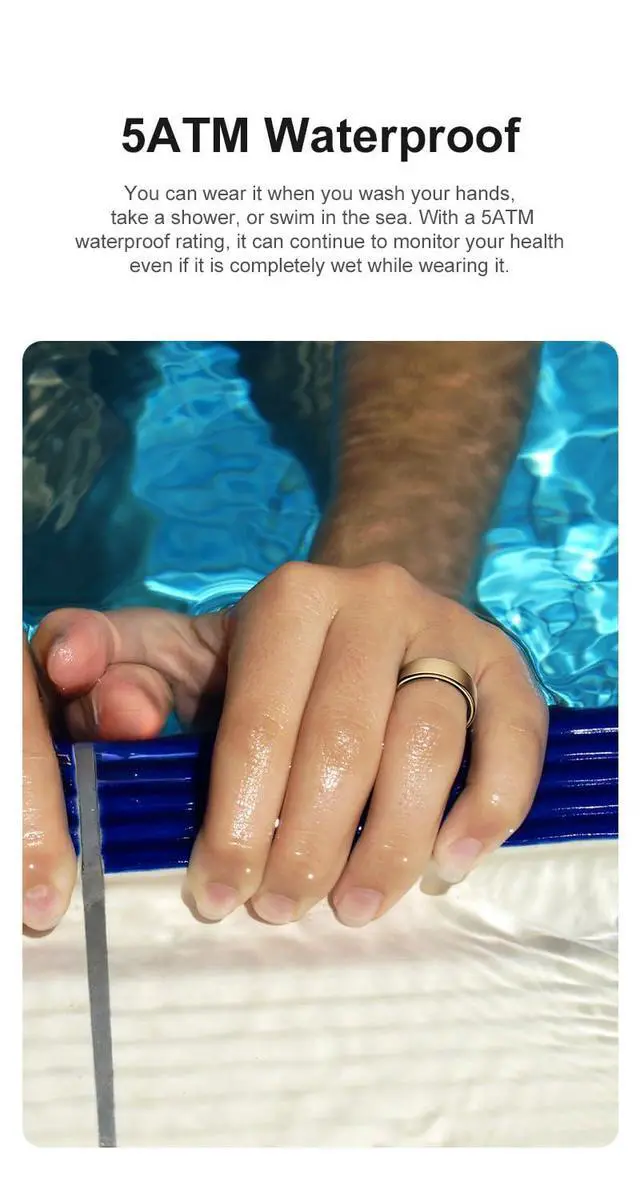 Alt view image 3 of 6 - Gen Pro 2 Smart Ring for Men & Women's, Qring with No APP Subscription with Heart Rate, Wireless Chargeing, Sleep Monitoring & Remote Camera Control, Waterproof Ring (Silver, 12)