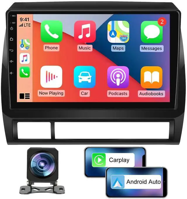 Main image of Car Radio Stereo for Toyota Tacoma 2005-2015,9 Inch Touch Screen with CarPlay Android Auto GPS Navigation Backup Camera