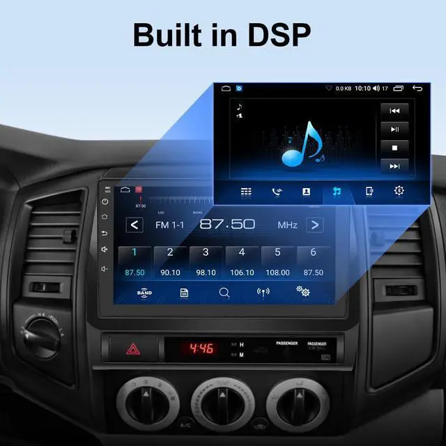 Alt view image 5 of 6 - Car Radio Stereo for Toyota Tacoma 2005-2015,9 Inch Touch Screen with CarPlay Android Auto GPS Navigation Backup Camera