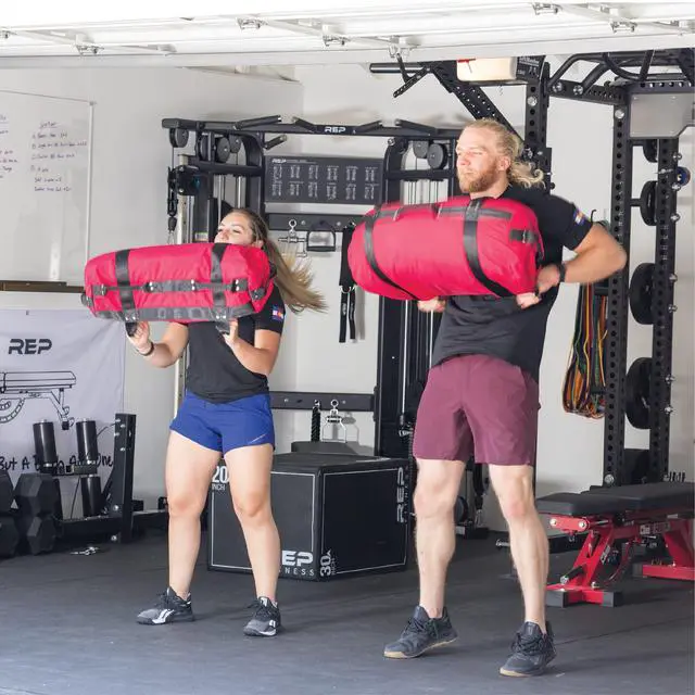 Alt view image 4 of 6 - Fitness Adjustable Sandbag 1000D Cordura 5-200 Lbs 7 Reinforced Handles Water-Resistant Quick-Dry Small XL Functional Strongman Training Workout Cross-Fit Weighted Bag Exercise Gym Heavy