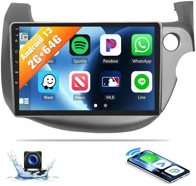 Main image of 2G+64G Android Car Stereo Radio for Honda Fit Jazz 2008-2013 Right Drive CarPlay Android Auto Mirror Link 10.1 Inch Touch Screen with GPS Navigation Bluetooth WiFi HiFi FM SWC Backup Camera MIC