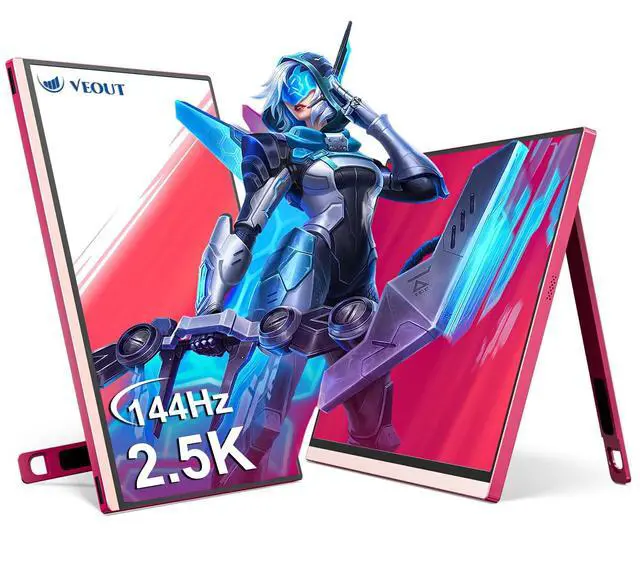 Main image of Pink Portable 2.5K Gaming Monitor - V1 Pro, Support 60/120/144Hz IPS FHD External Display with FreeSync HDR, Dual USB-C & Mini HDMI Travel Second Screen for Laptop/Mac