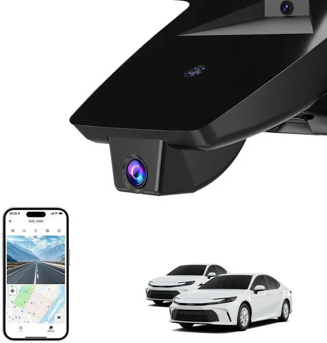 Main image of Front 4K Dash Cam for Toyota Camry 2025 2026,Hybrid LE SE XSE XLE,Easy Installation,OEM-Style,Built-in WiFi & APP,G-Sensor,Plug & Play,Collision Detection,Loop Recording,64G Card