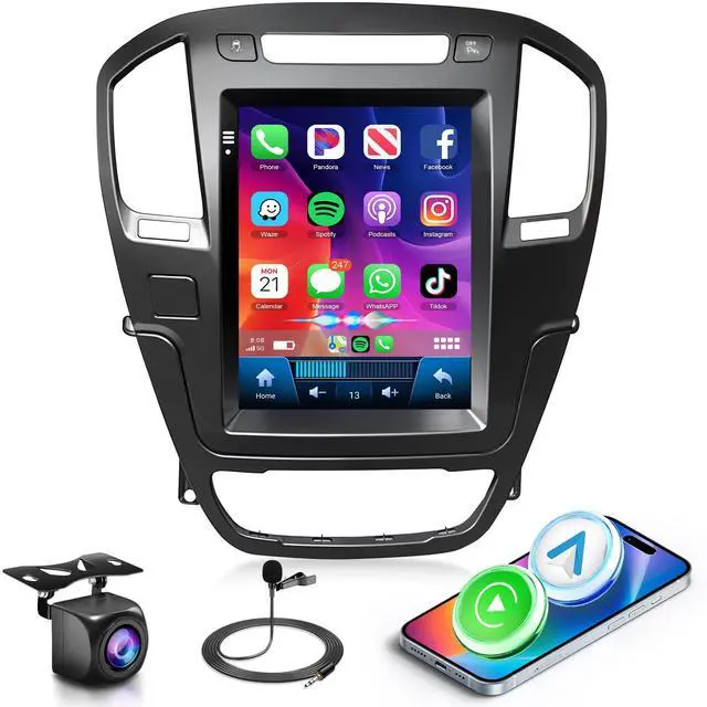 Main image of 4G+64G Android 15 Car Stereo Radio for Buick Regal 2009-2013, Wireless CarPlay Android Auto 9.7 inch Vertical Touchscreen GPS WiFi Mirror Link Bluetooth FM/RDS EQ USB + Backup Camera