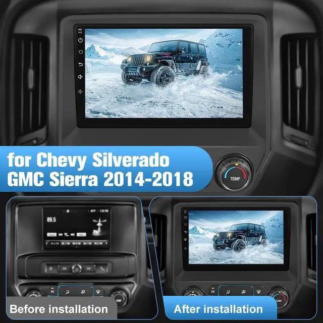 Alt view image 2 of 6 - Android 13 Car Radio Stereo 2G RAM 64G ROM for Chevy Silverado GMC Sierra 2014 2015 2016 2017 2018 with Backup Camera Wireless Carplay Android Auto
