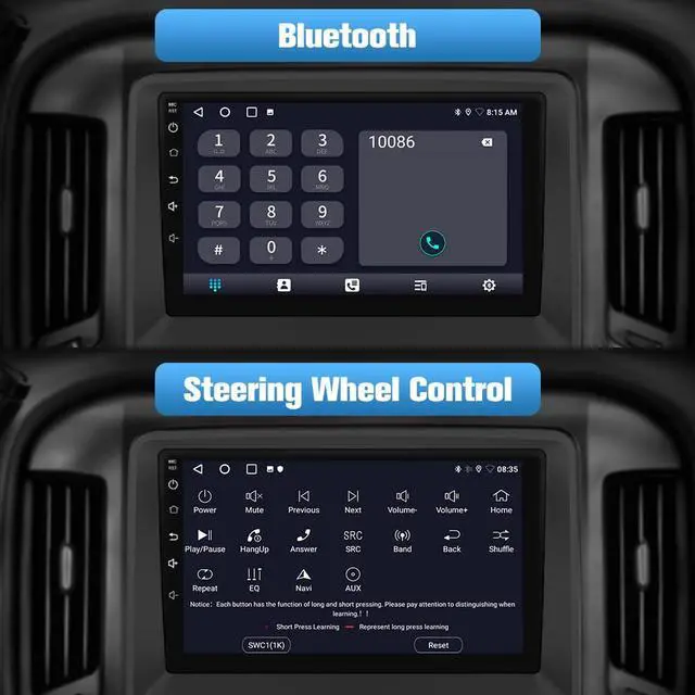 Alt view image 6 of 6 - Android 13 Car Radio Stereo 2G RAM 64G ROM for Chevy Silverado GMC Sierra 2014 2015 2016 2017 2018 with Backup Camera Wireless Carplay Android Auto