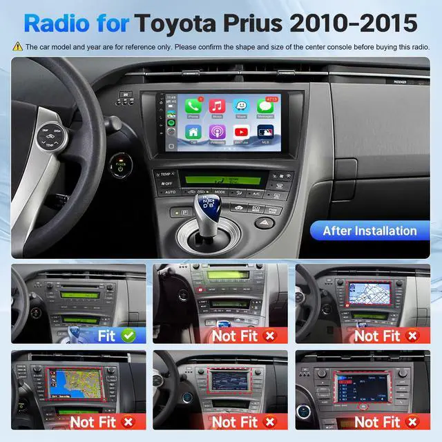 Alt view image 2 of 6 - Car Play Radio for Toyota Prius 2010-2015 Wireless Apple Carplay Android Auto, 9" Touch Screen Stereo for Prius Head Unit Media Player GPS Navi Bluetooth WiFi FM Camera SWC(Non-JBL-Version)
